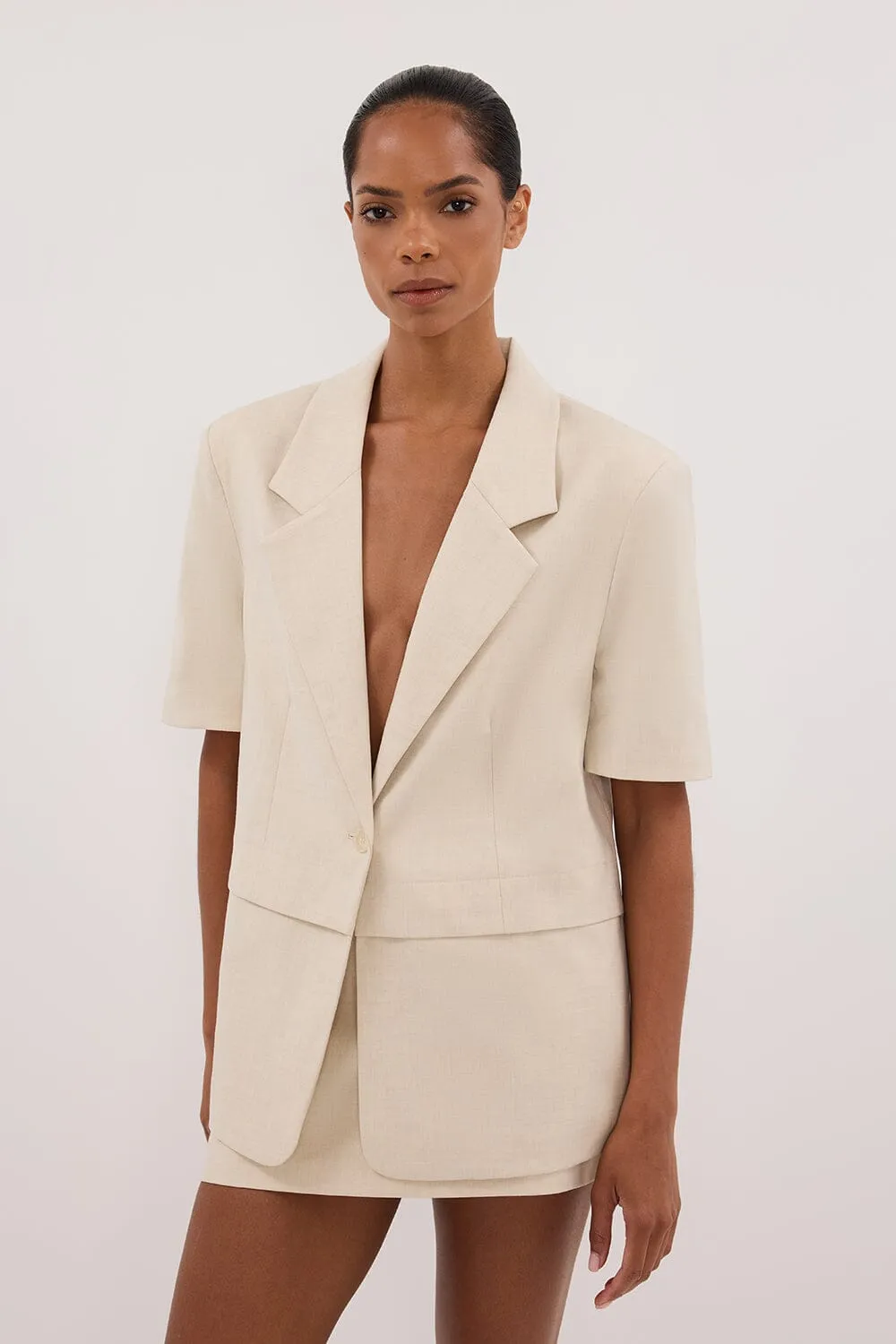 RITA SAND SHORT SLEEVE BLAZER