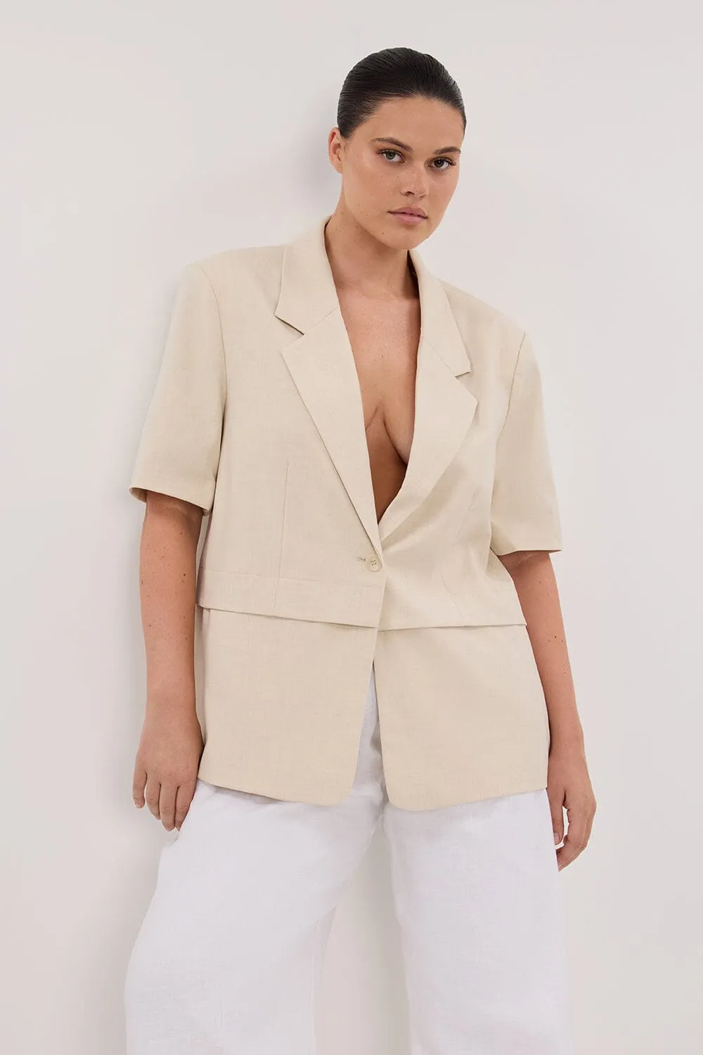 RITA SAND SHORT SLEEVE BLAZER