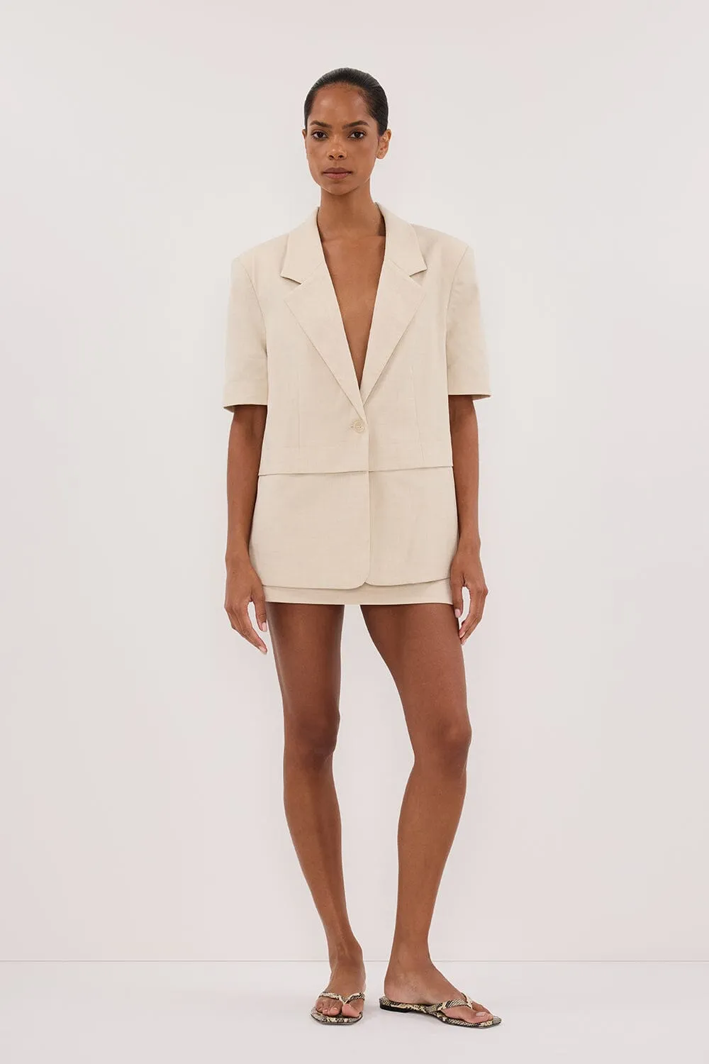 RITA SAND SHORT SLEEVE BLAZER