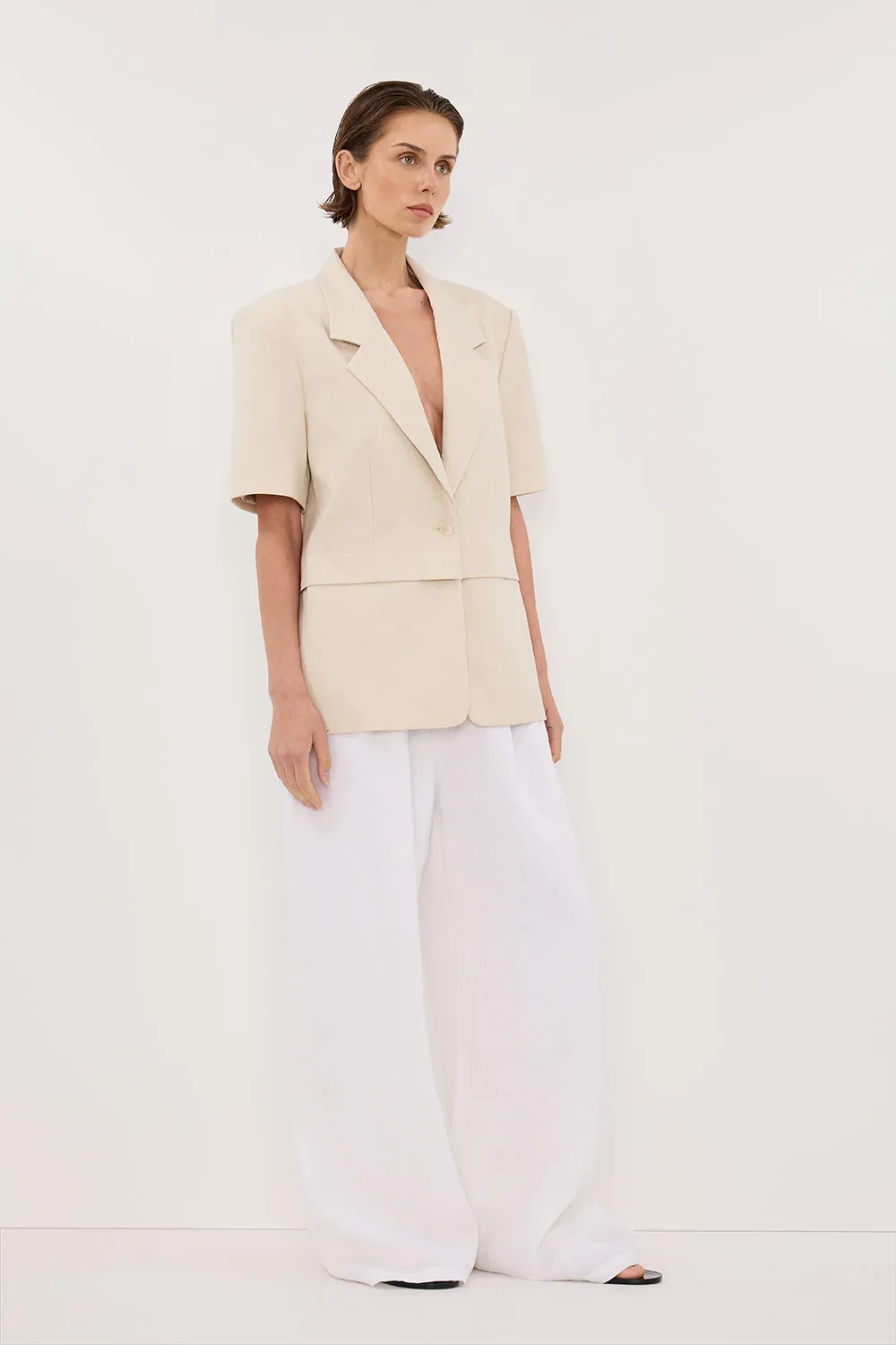 RITA SAND SHORT SLEEVE BLAZER