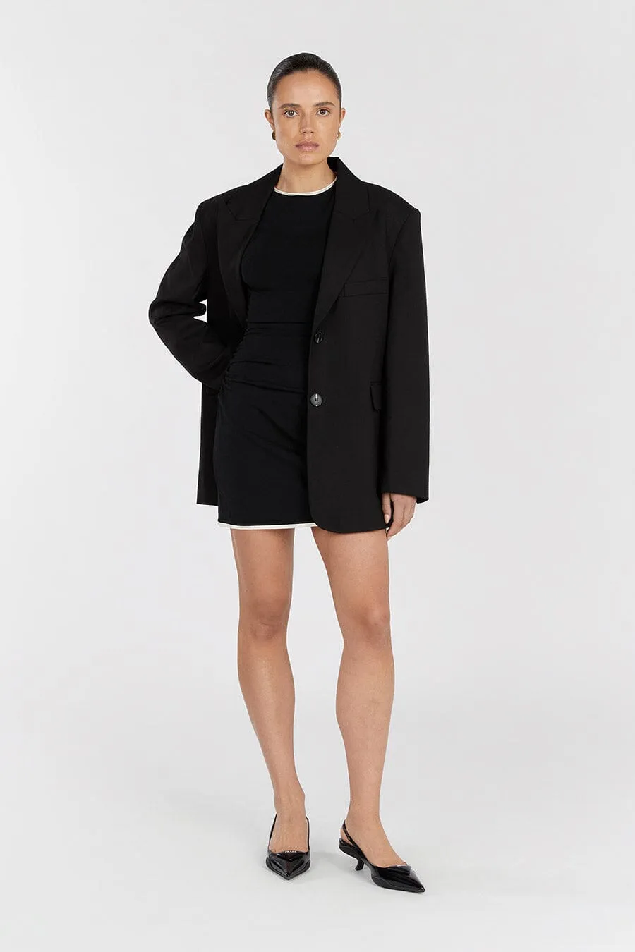 ROMY BLACK CONTRAST MINI DRESS
