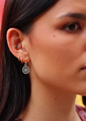 Sacred Silver Flower Earrings