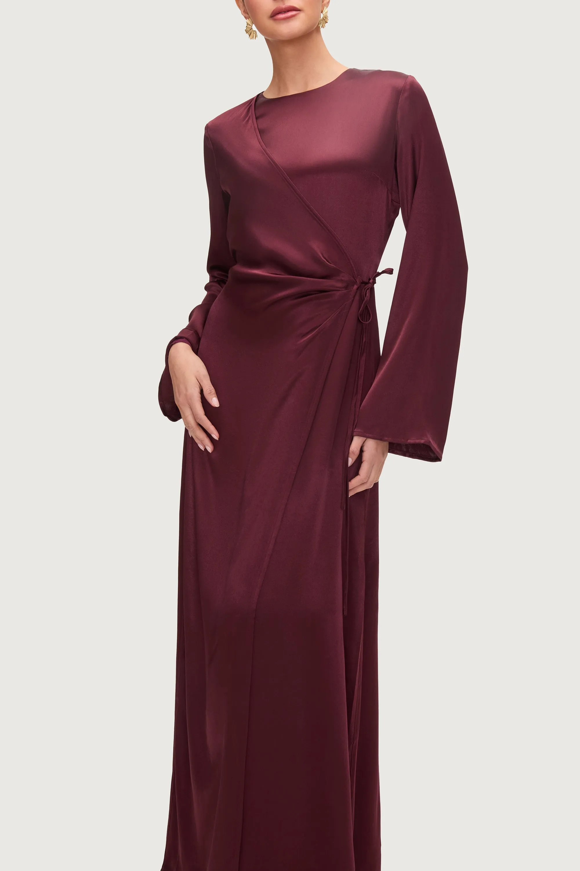Samiya Silk Wrap Maxi Dress - Karaz