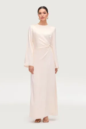 Samiya Silk Wrap Maxi Dress - Pearl