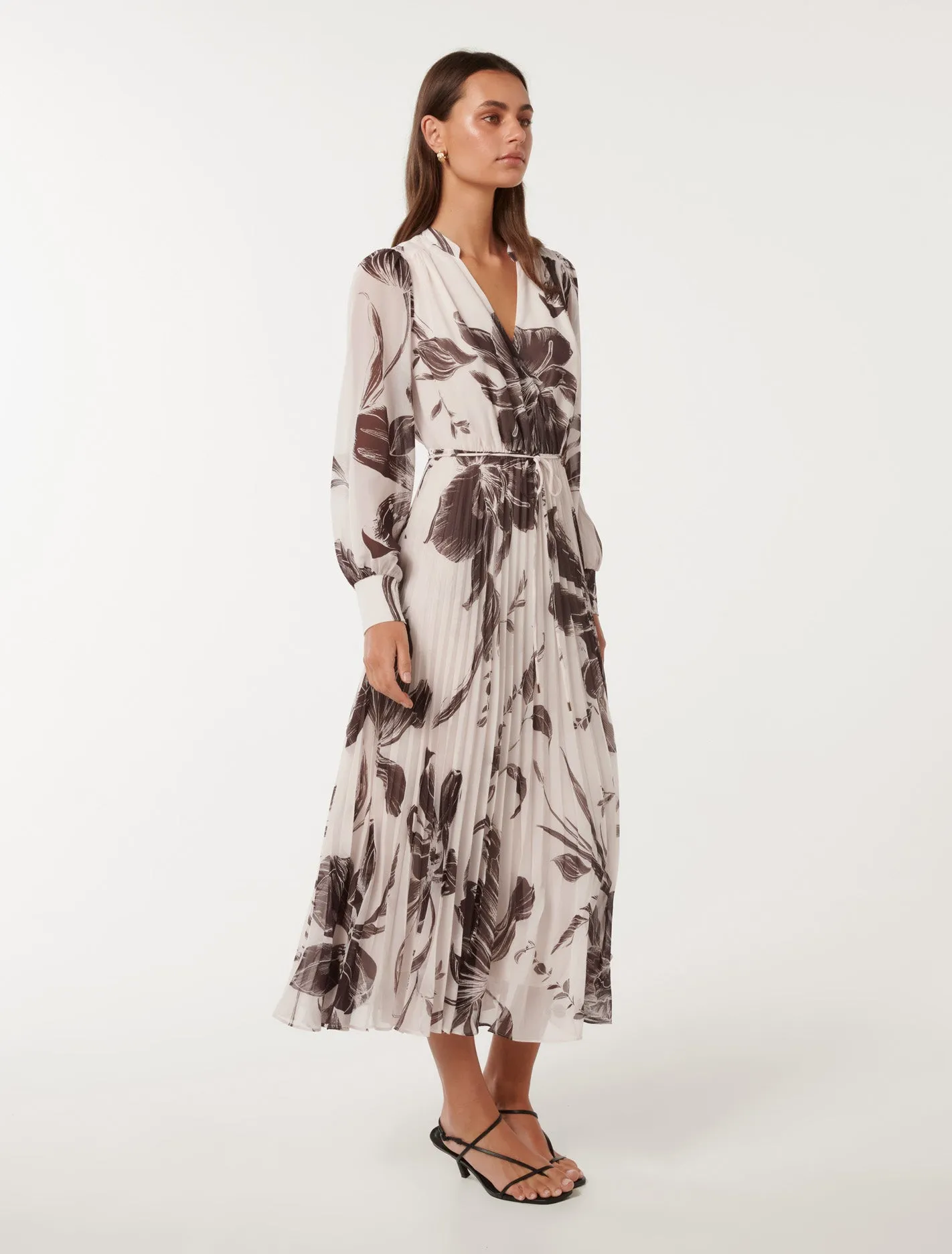 Saskia Pleat Wrap Midi Dress