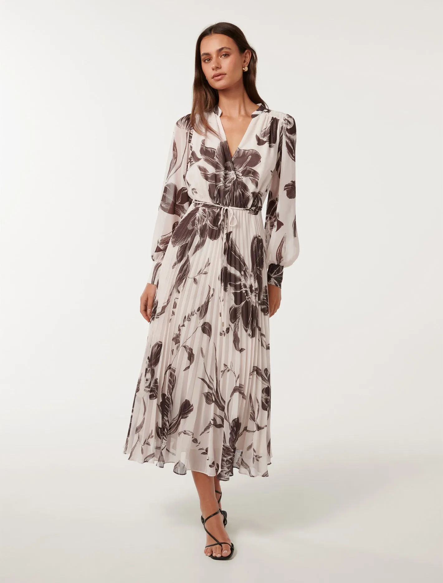 Saskia Pleat Wrap Midi Dress