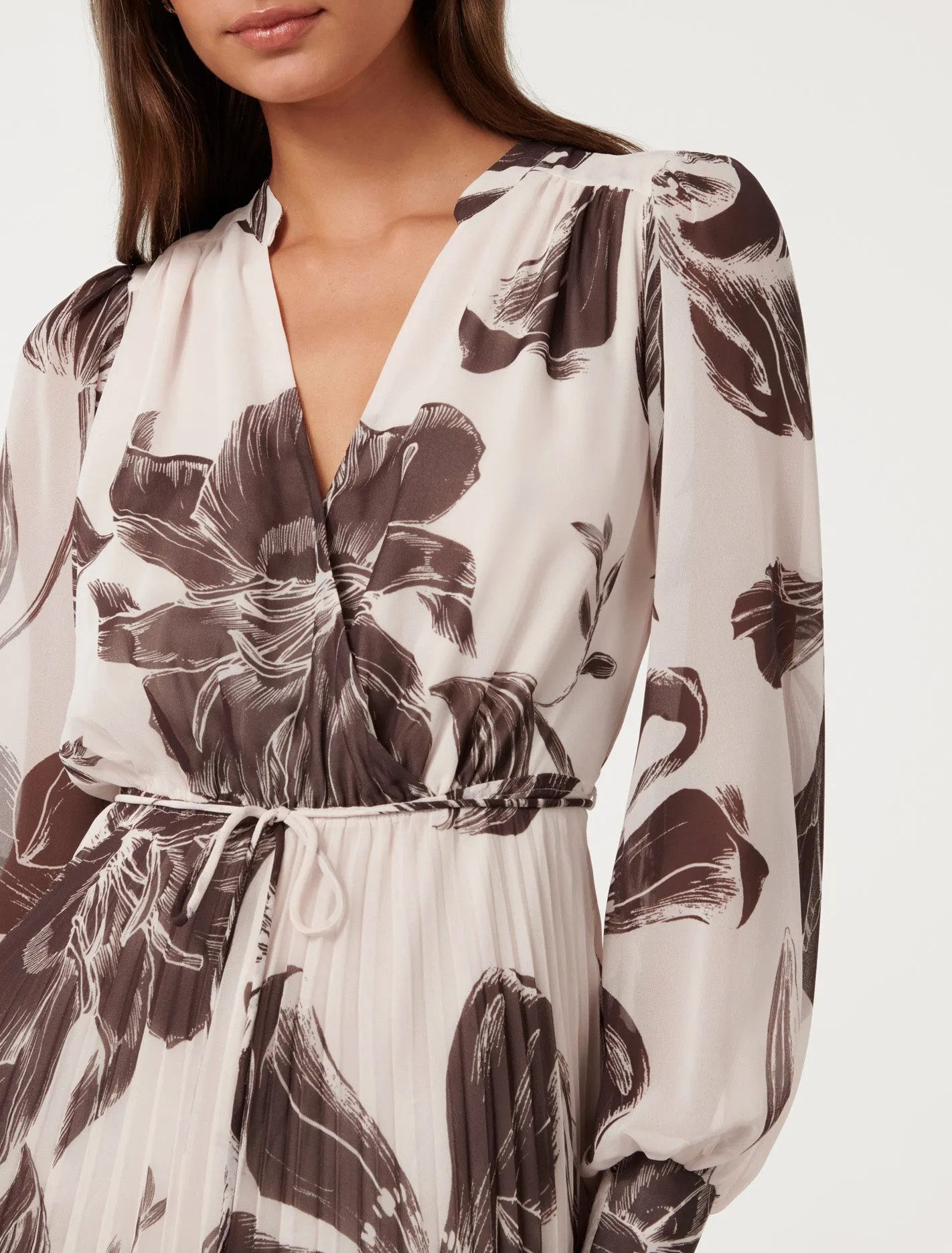 Saskia Pleat Wrap Midi Dress