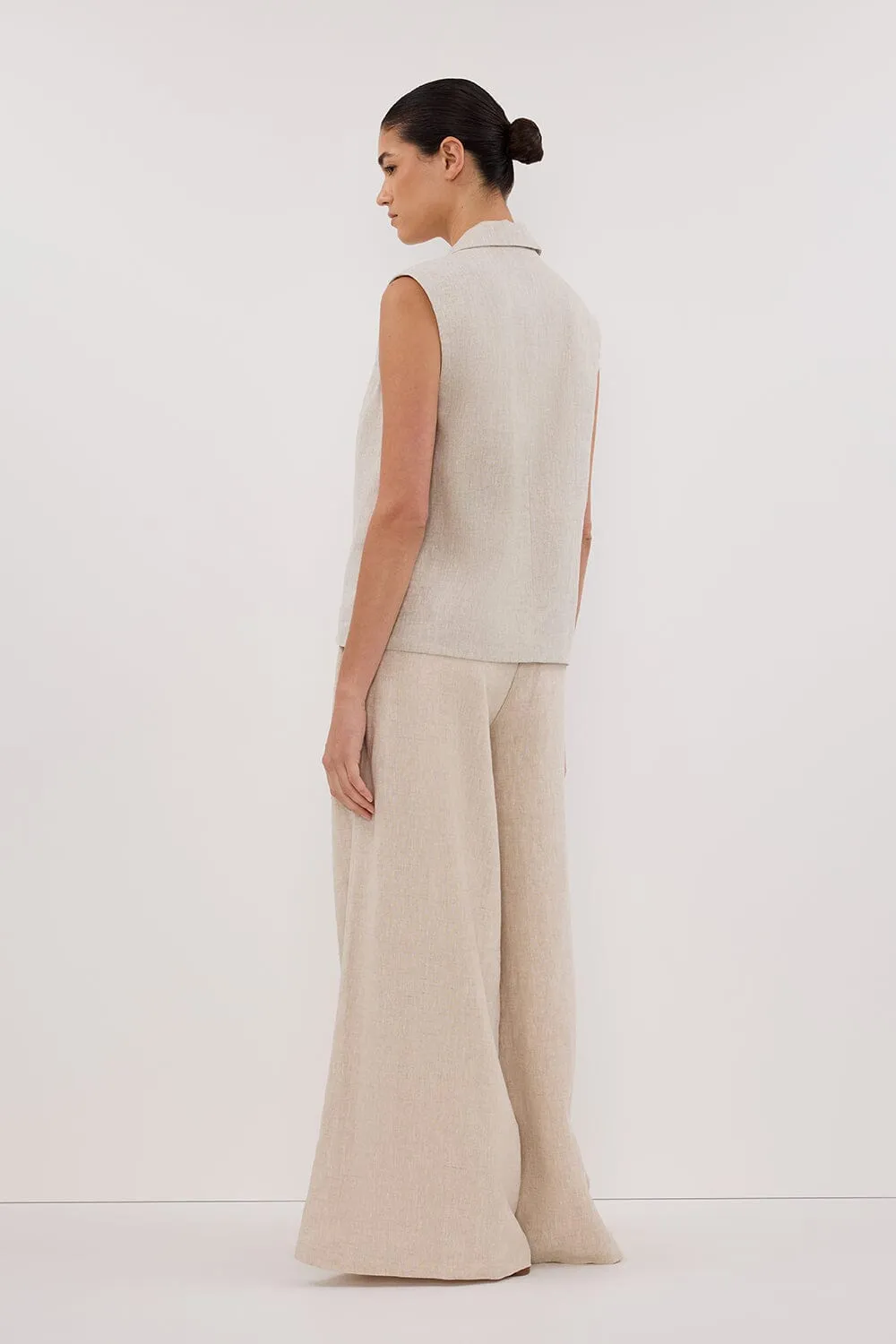 SELAH NATURAL LINEN SLEEVELESS VEST