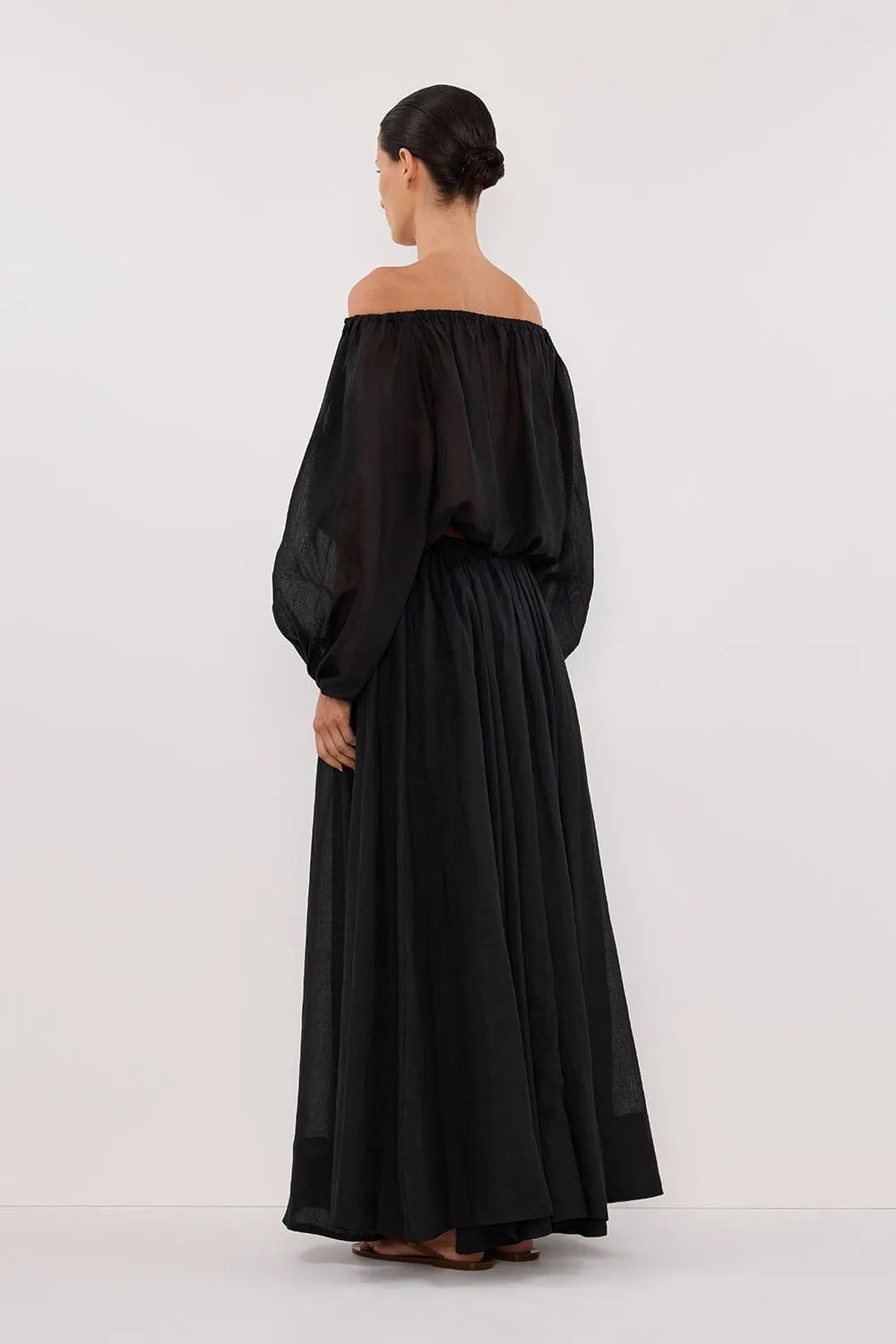SELENE BLACK RAMIE LONGSLEEVE TOP