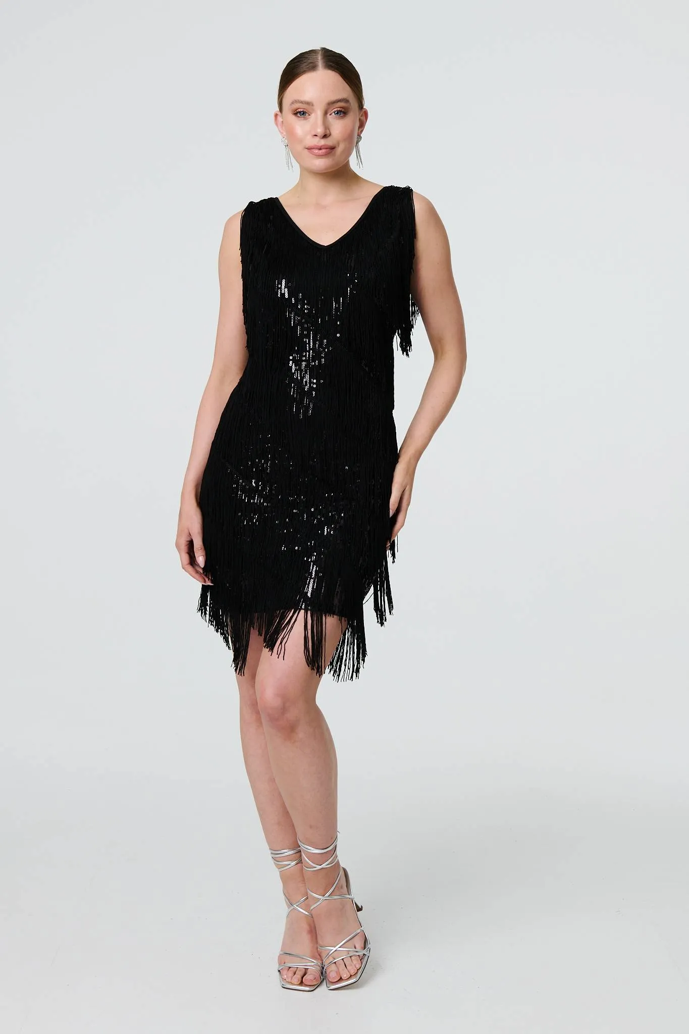 Sequin Tassel Fringed Mini Dress