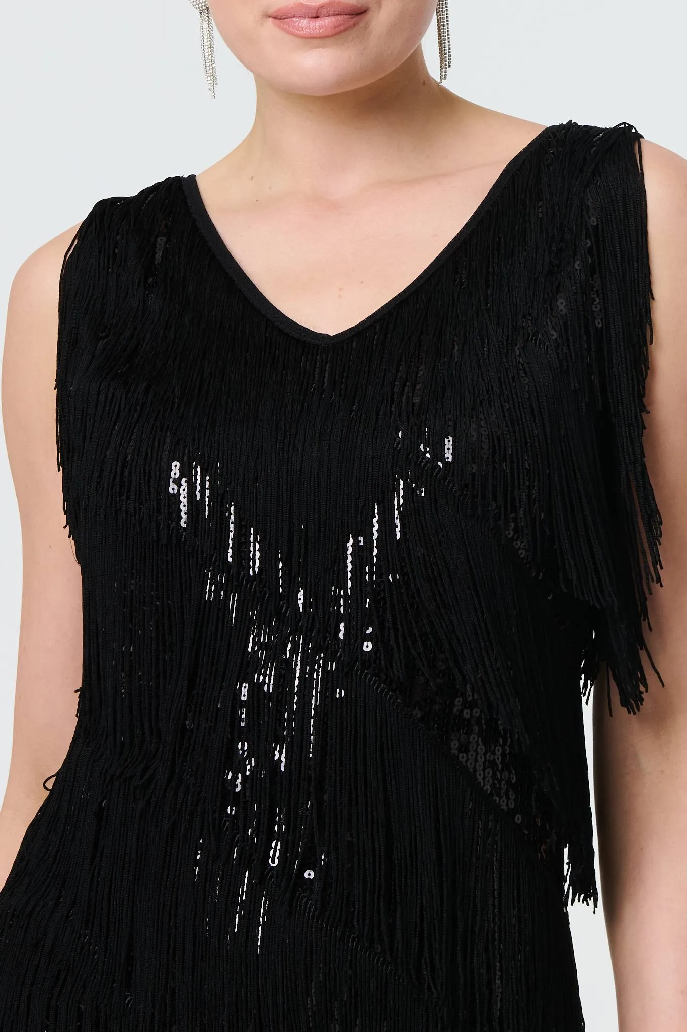 Sequin Tassel Fringed Mini Dress