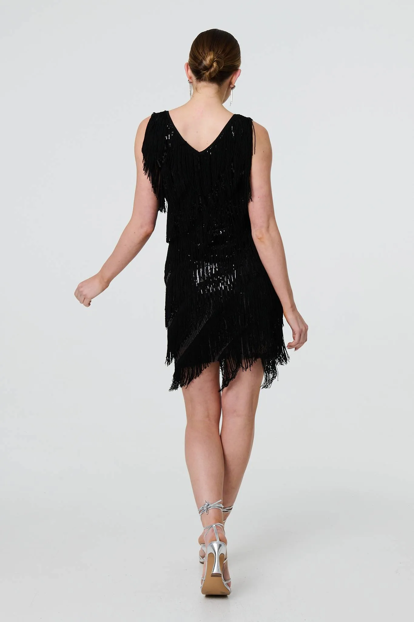 Sequin Tassel Fringed Mini Dress