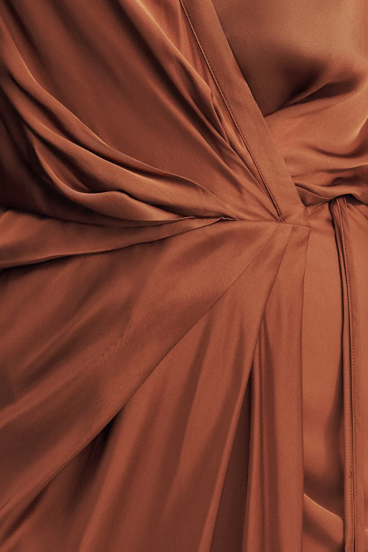SHAE DRAPED SHIRT MAXI DRESS - CHOCOLATE