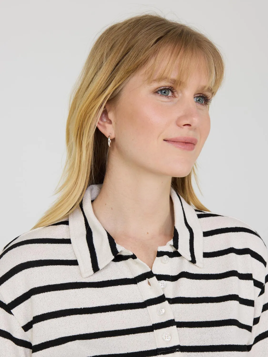 Short Sleeve Striped Polo Shirt
