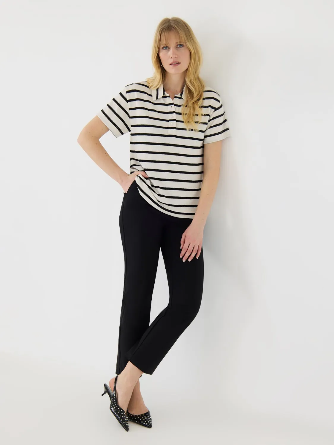 Short Sleeve Striped Polo Shirt