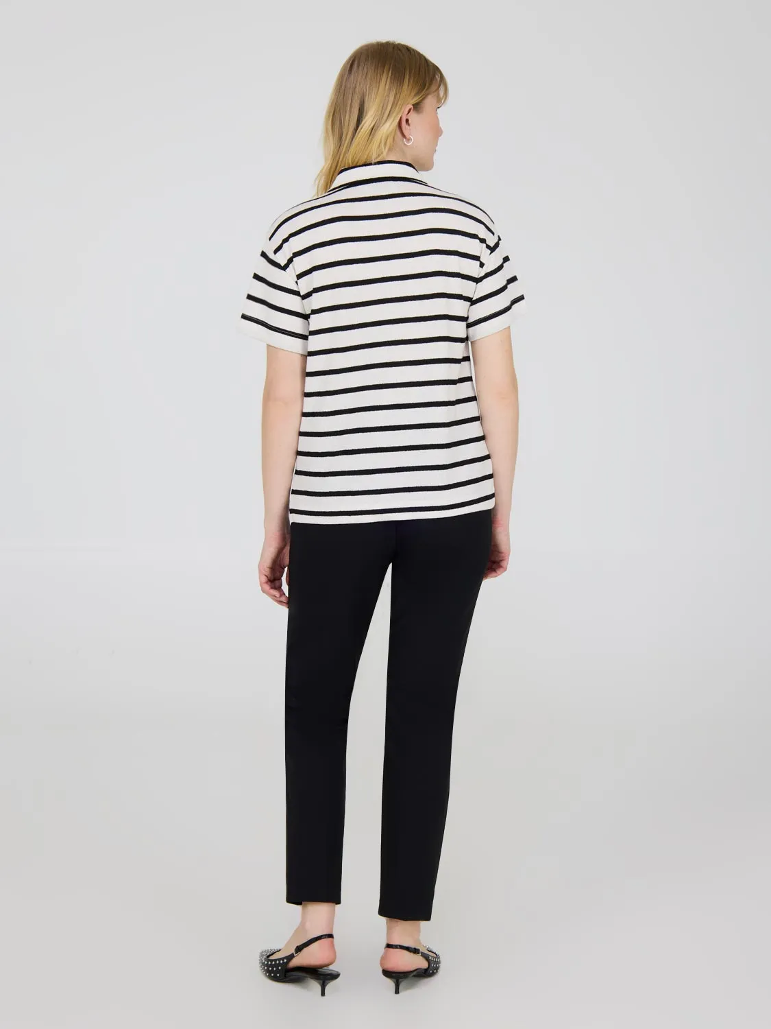 Short Sleeve Striped Polo Shirt