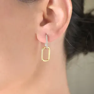 Silver Link Chain Hoops - Sterling Silver Removable U Hoops