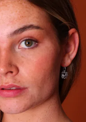 Silver Lotus Earrings