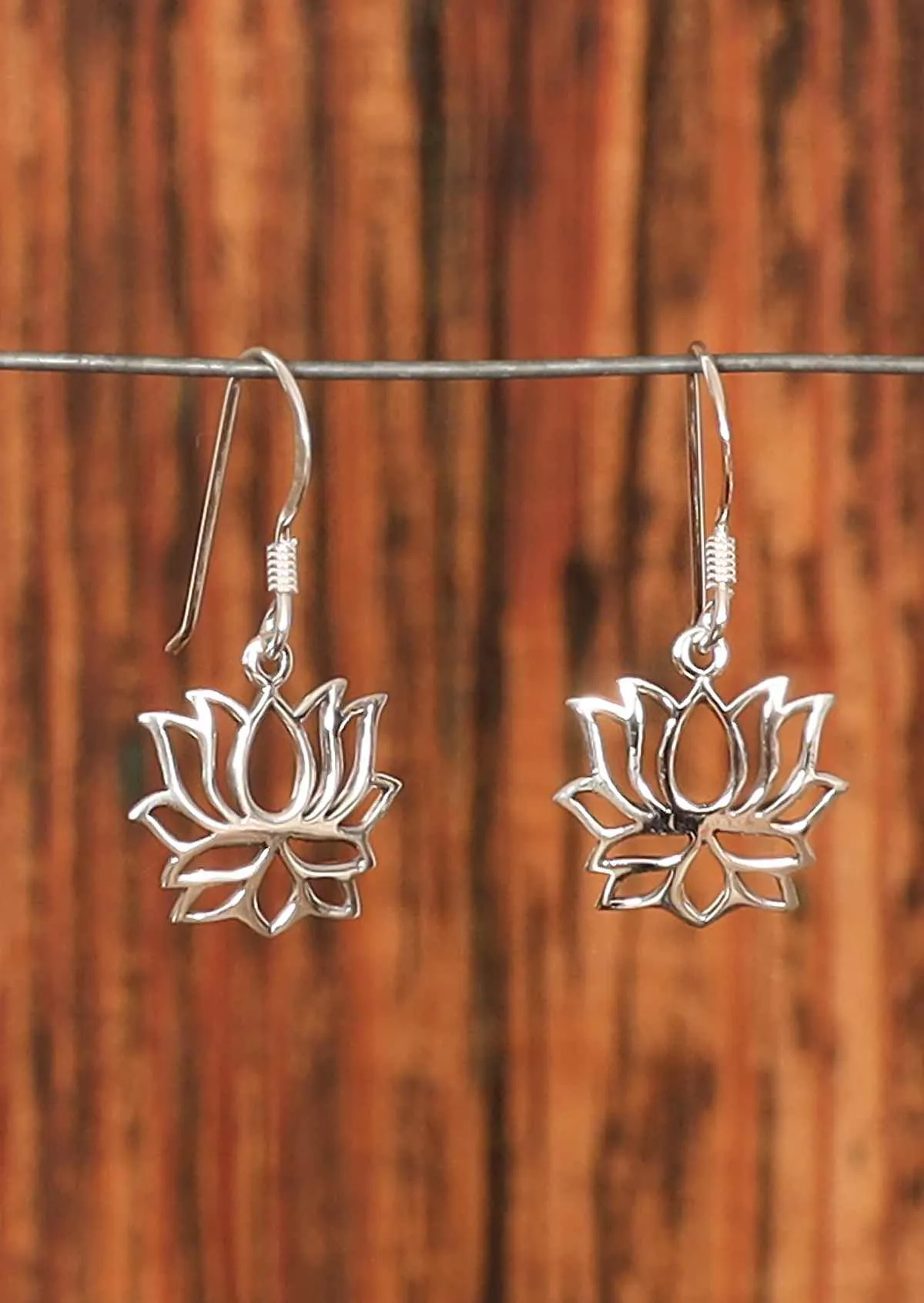 Silver Lotus Earrings
