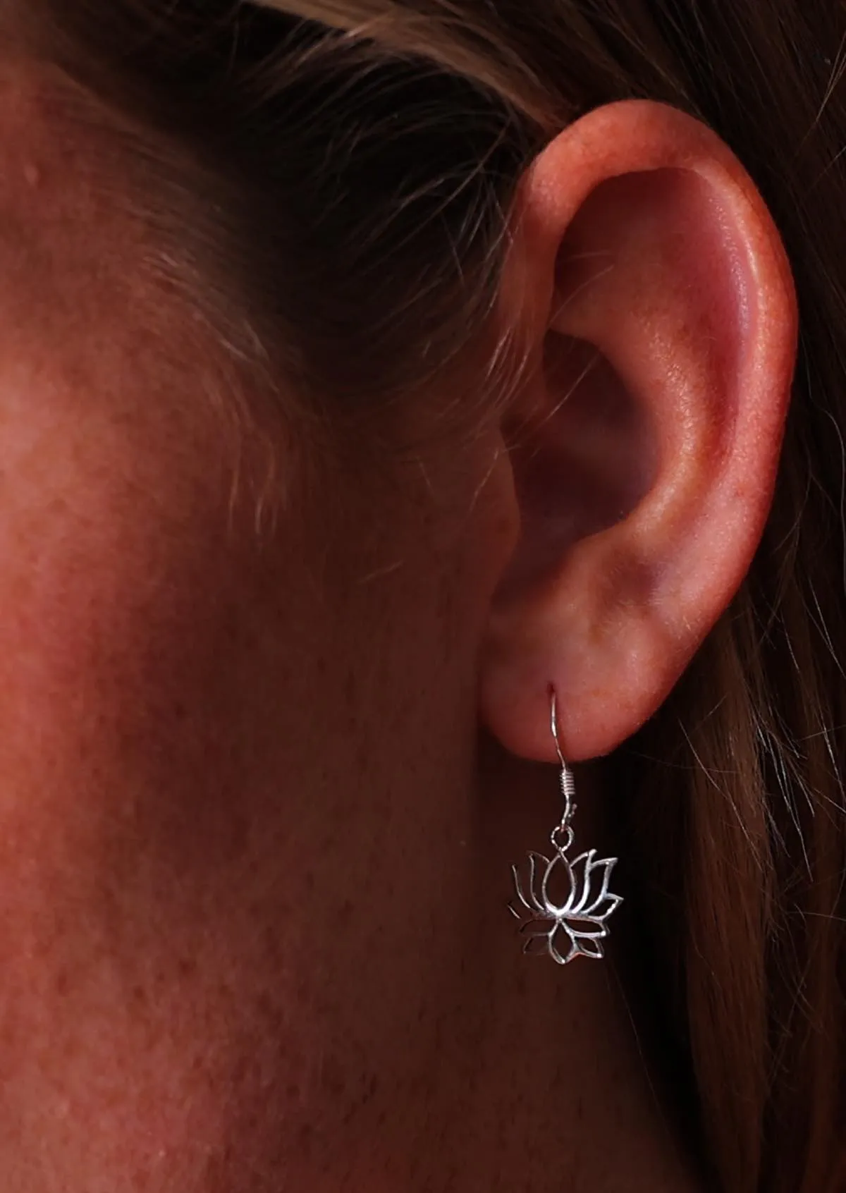 Silver Lotus Earrings