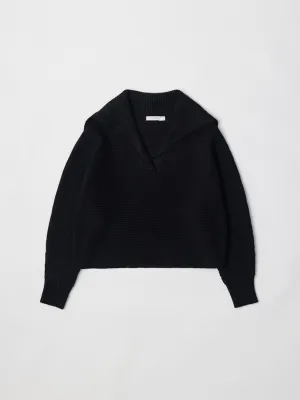 Simone Collared Sweater Black