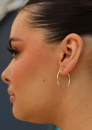 Slim Silver Hoops