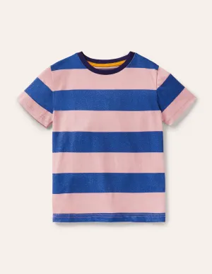 Slub Washed T-shirt-Boto Pink/Bright Marina