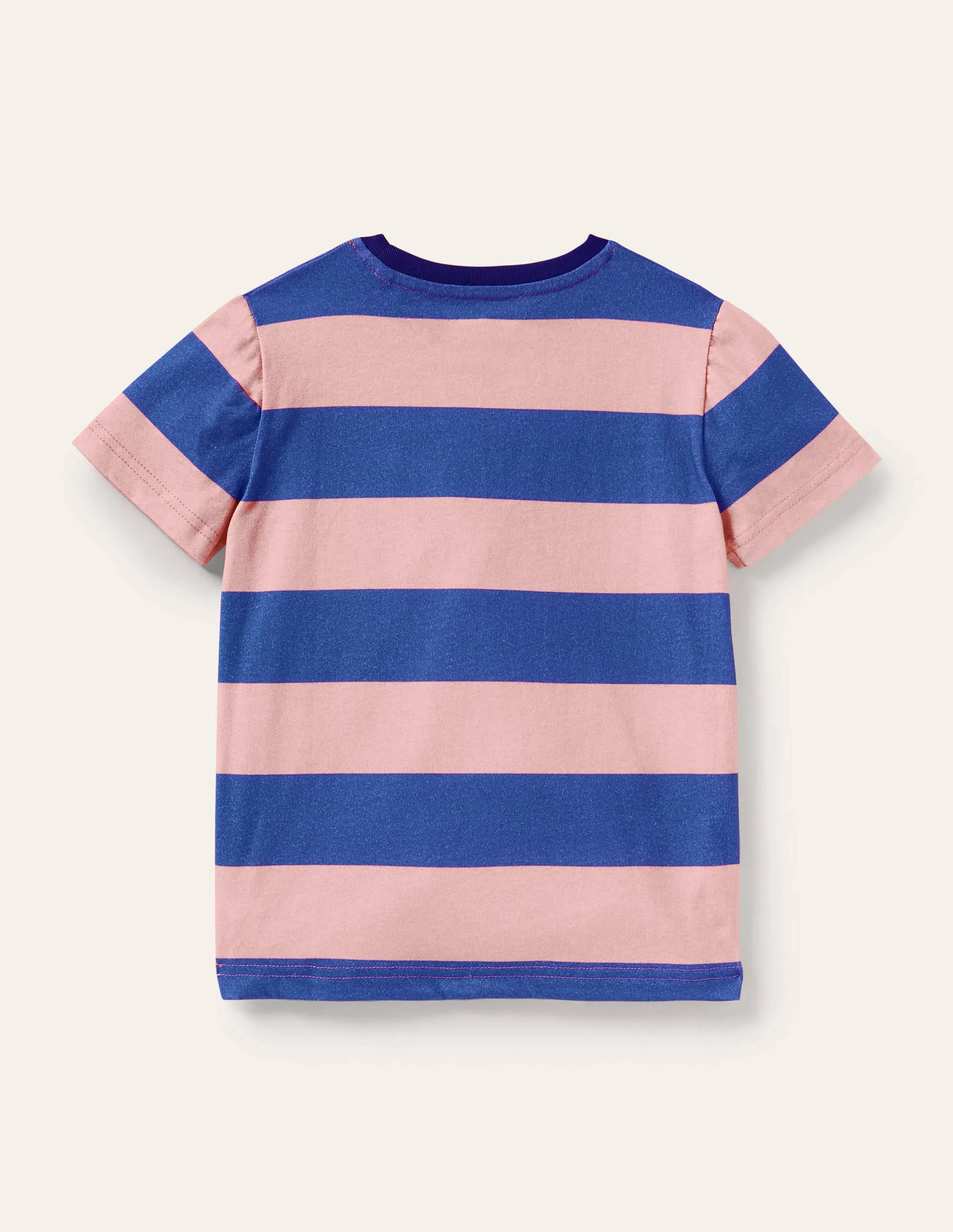 Slub Washed T-shirt-Boto Pink/Bright Marina