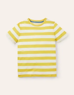 Slub Washed T-shirt-Bright Yellow/Ivory