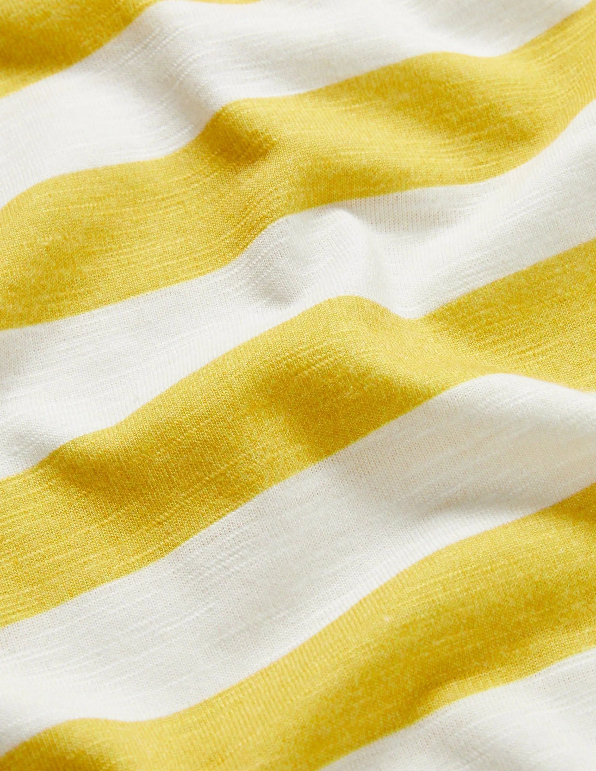 Slub Washed T-shirt-Bright Yellow/Ivory