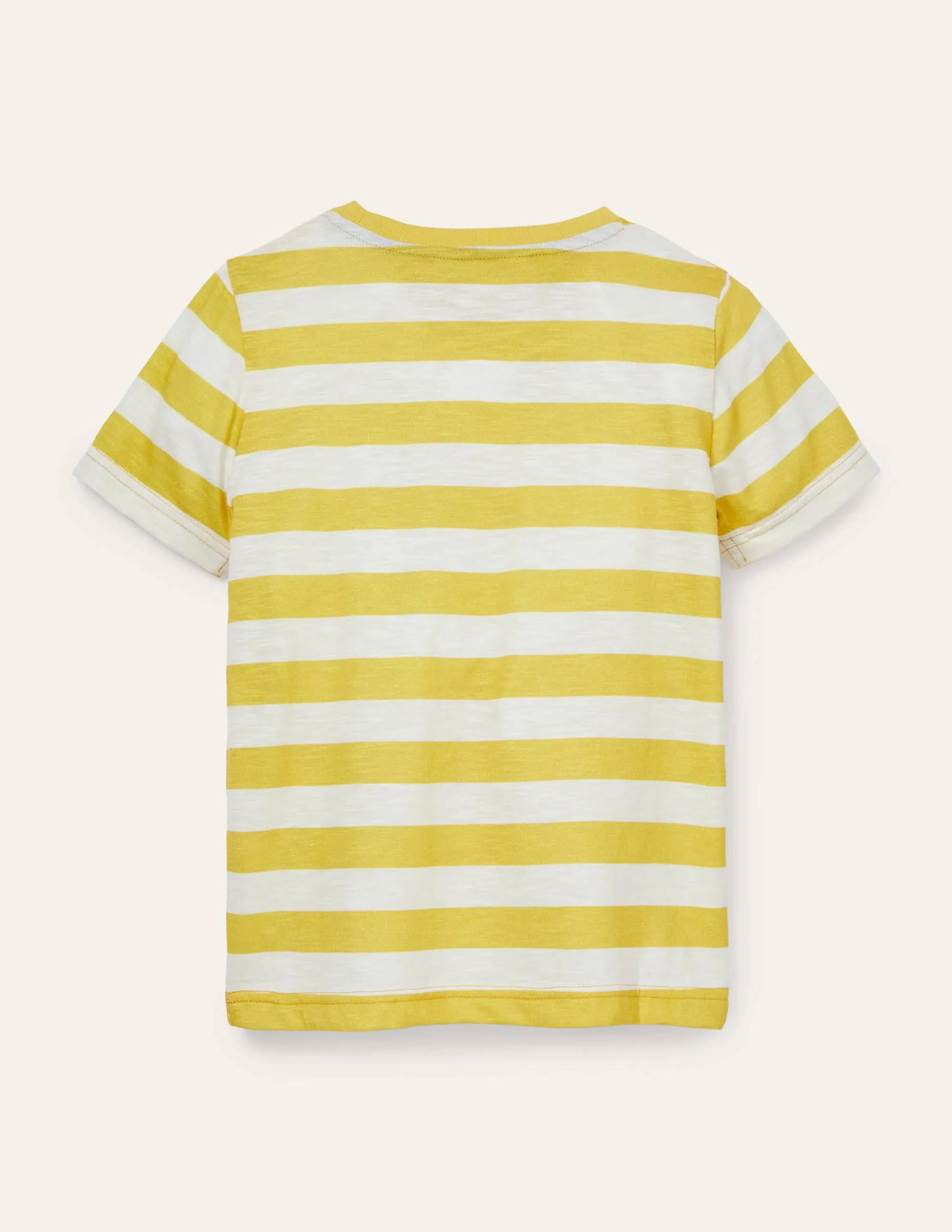 Slub Washed T-shirt-Bright Yellow/Ivory