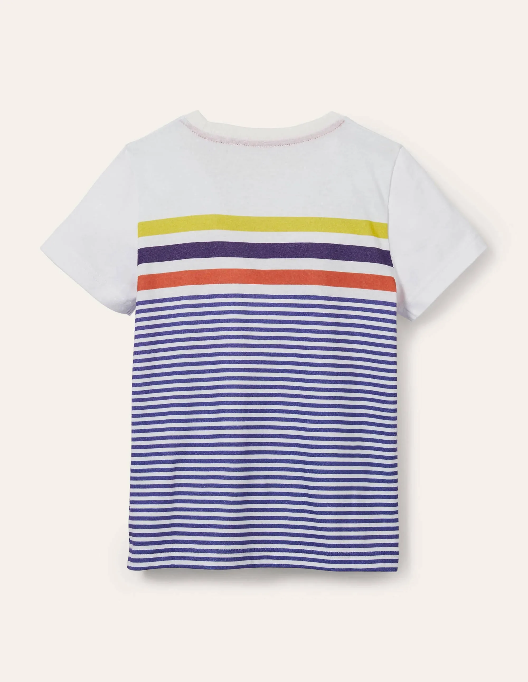Slub Washed T-shirt-Brilliant Blue/Ivory