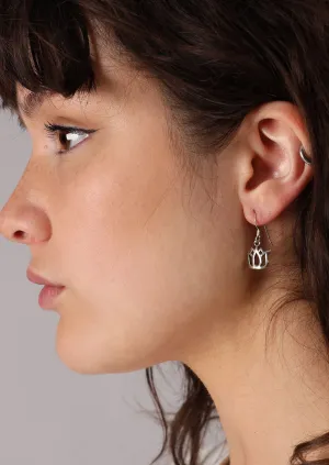 Small Lotus Flower Earrings