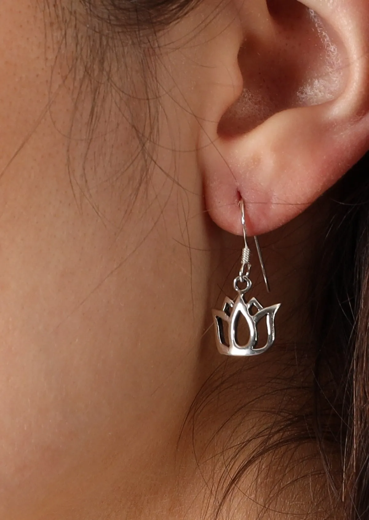 Small Lotus Flower Earrings