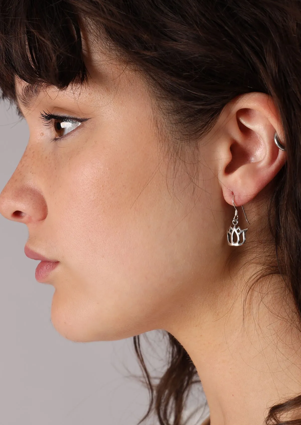 Small Lotus Flower Earrings