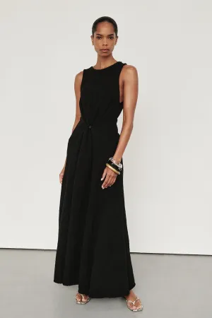 SUE BLACK KNIT MAXI DRESS