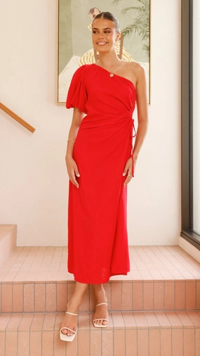 Suzie Midi Dress - Red