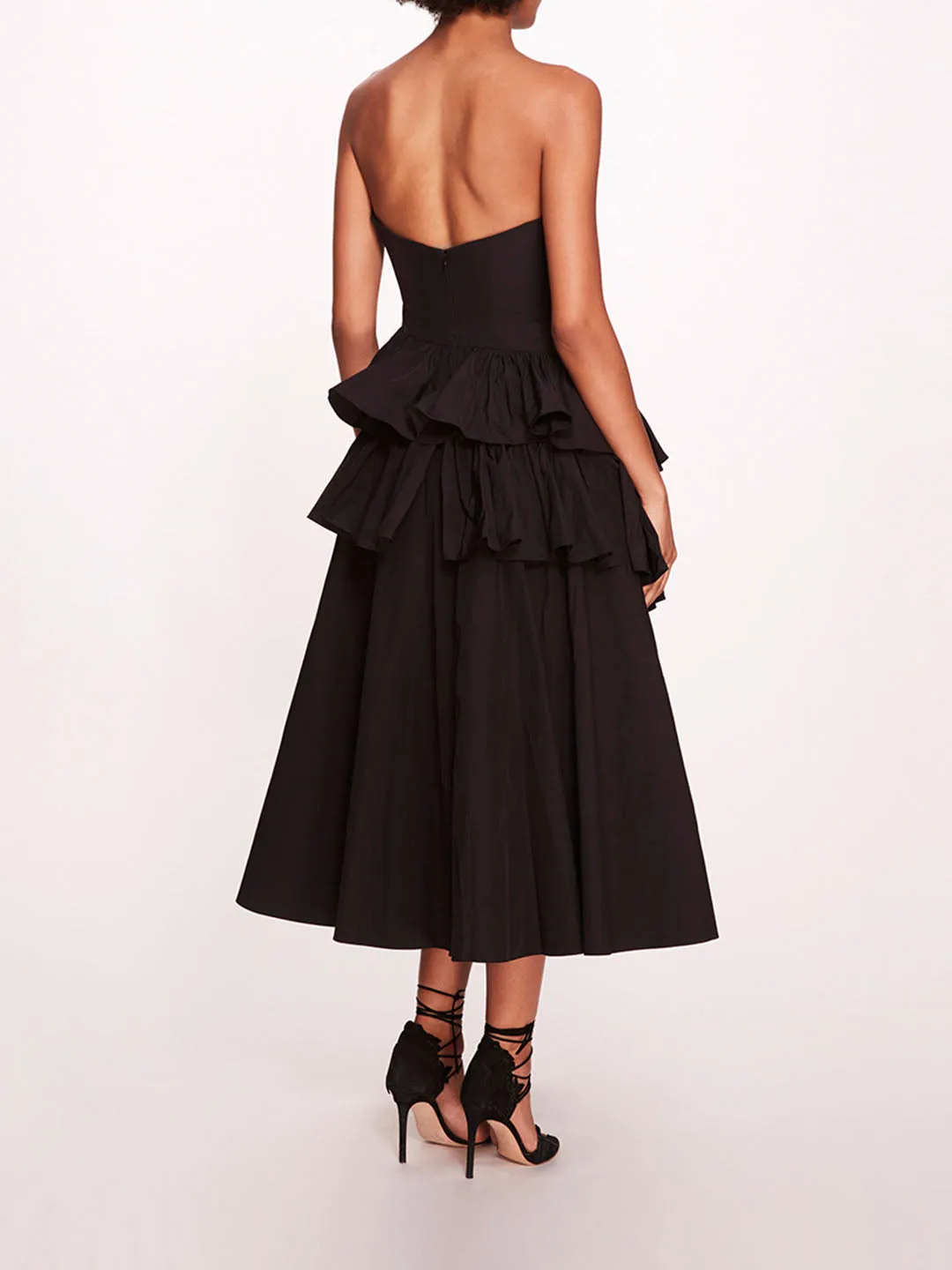 Taffeta Tiered Midi Dress