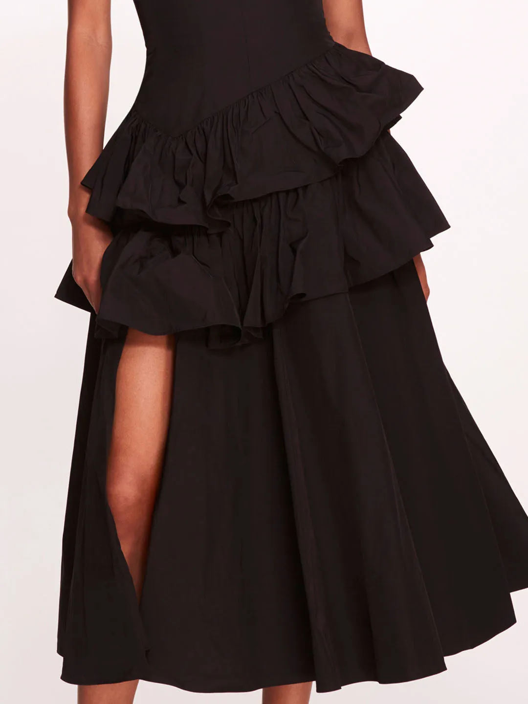 Taffeta Tiered Midi Dress