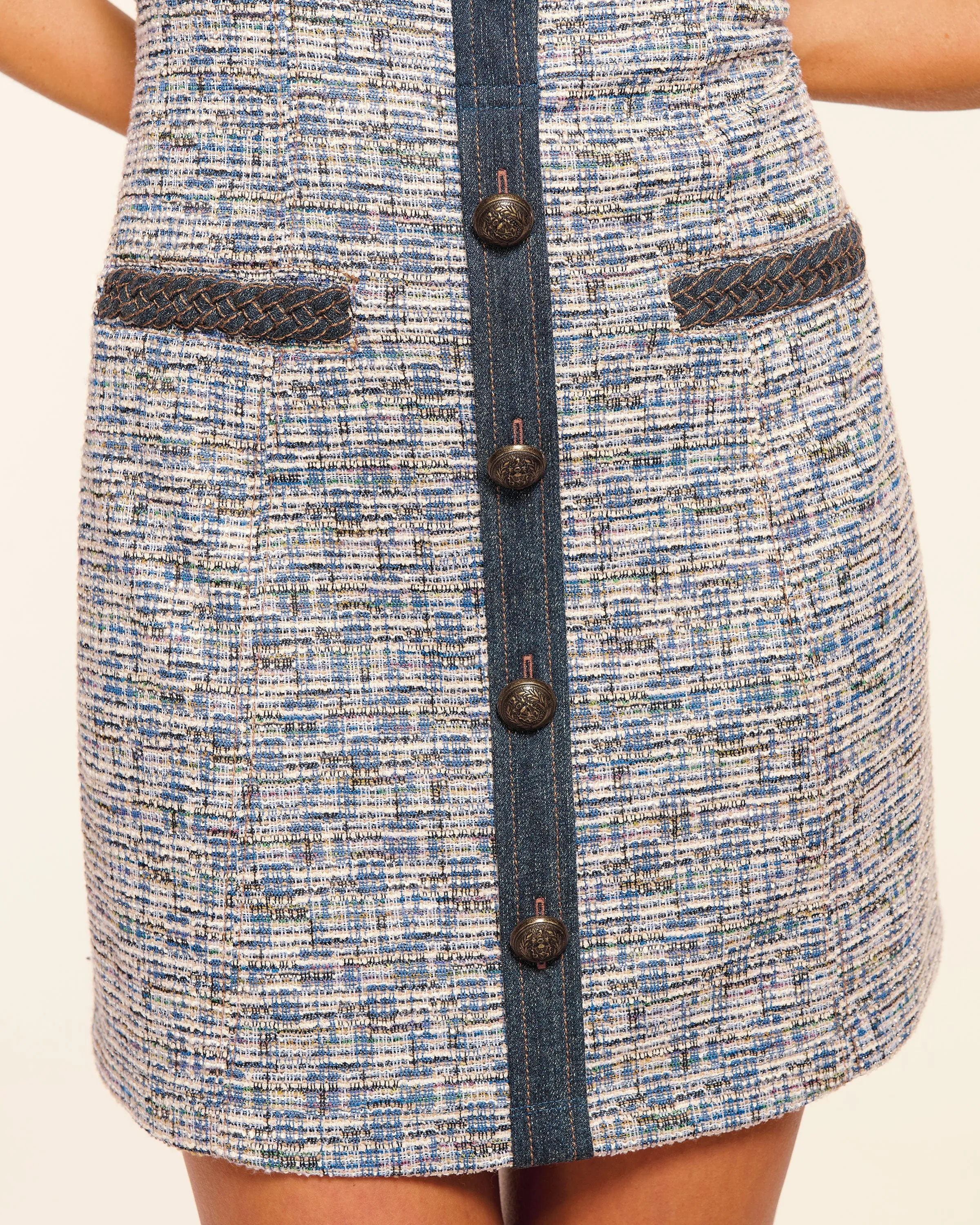 Tamar Sleeveless Tweed Mini Dress
