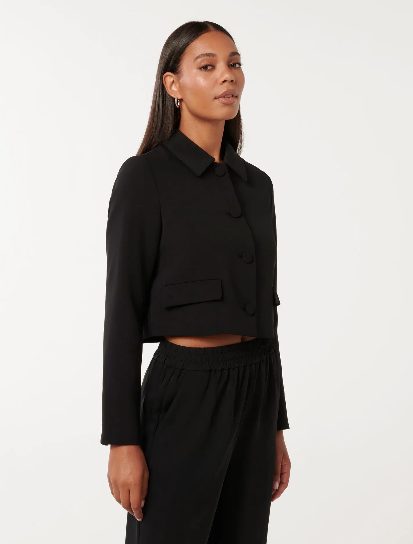 Tanya Cropped Top Collar Jacket