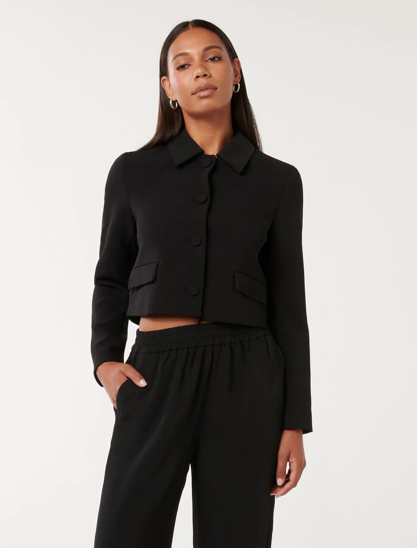 Tanya Cropped Top Collar Jacket