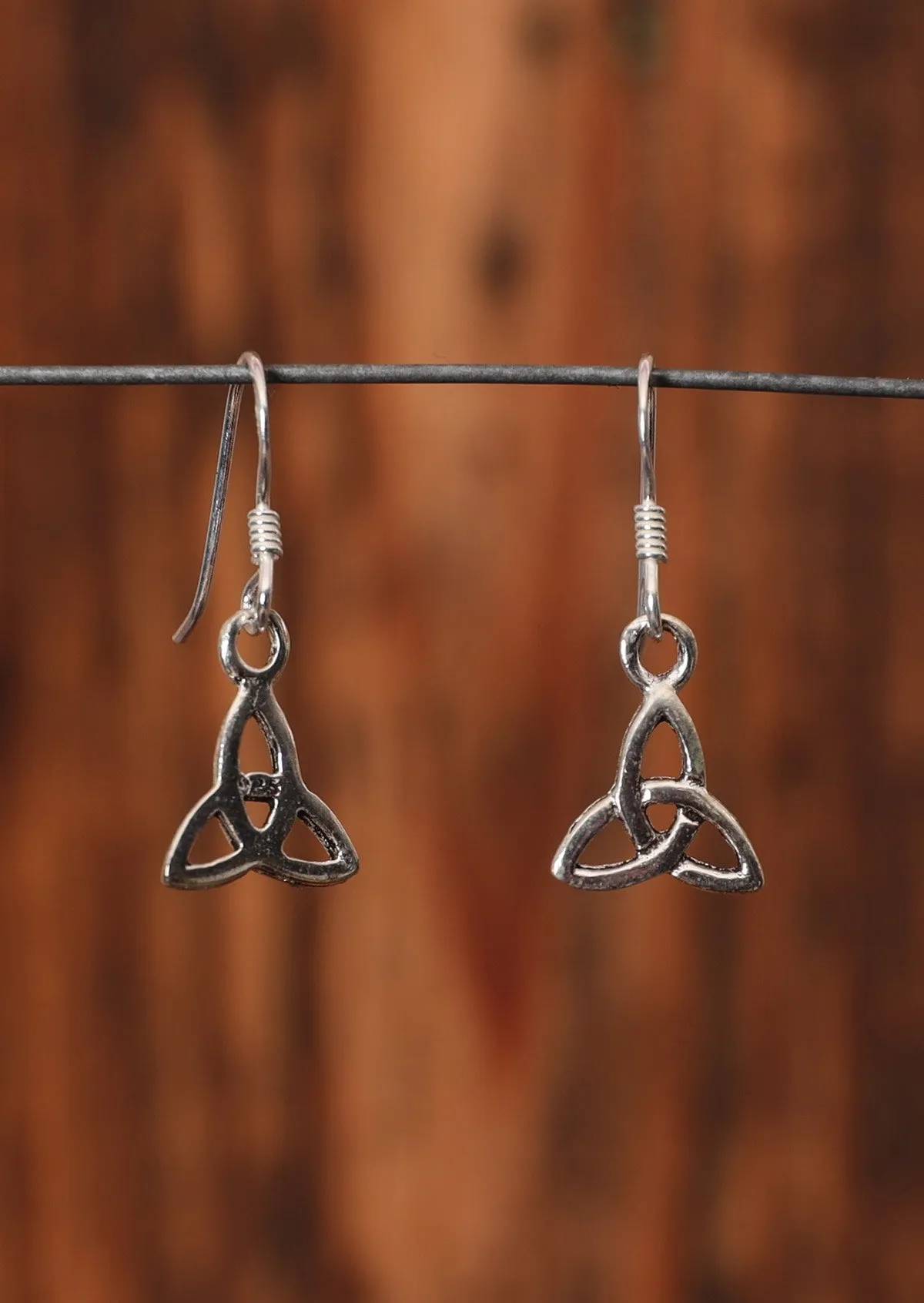 Triquetra Silver Hook Earrings