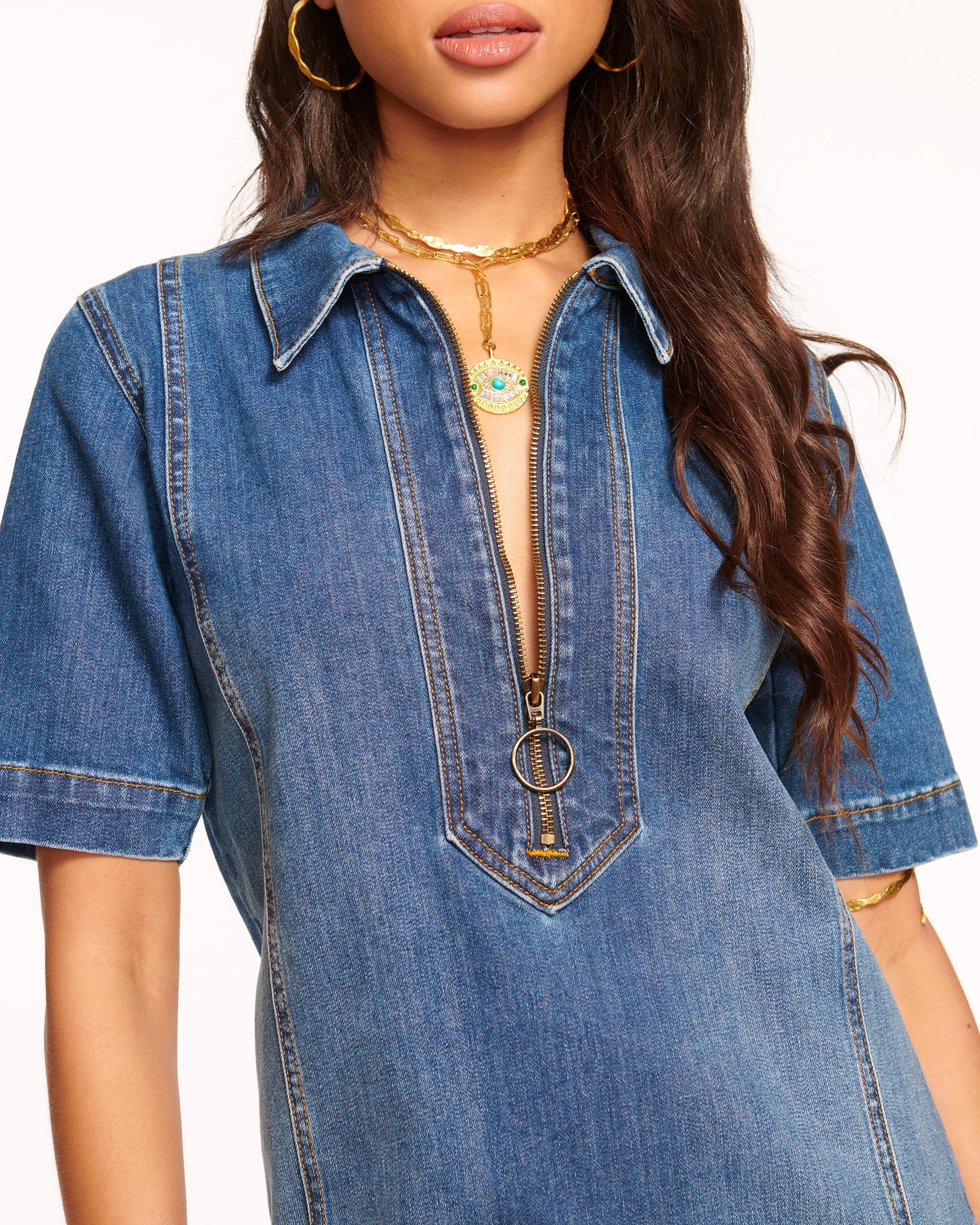 Tunechi Denim Shirt Dress