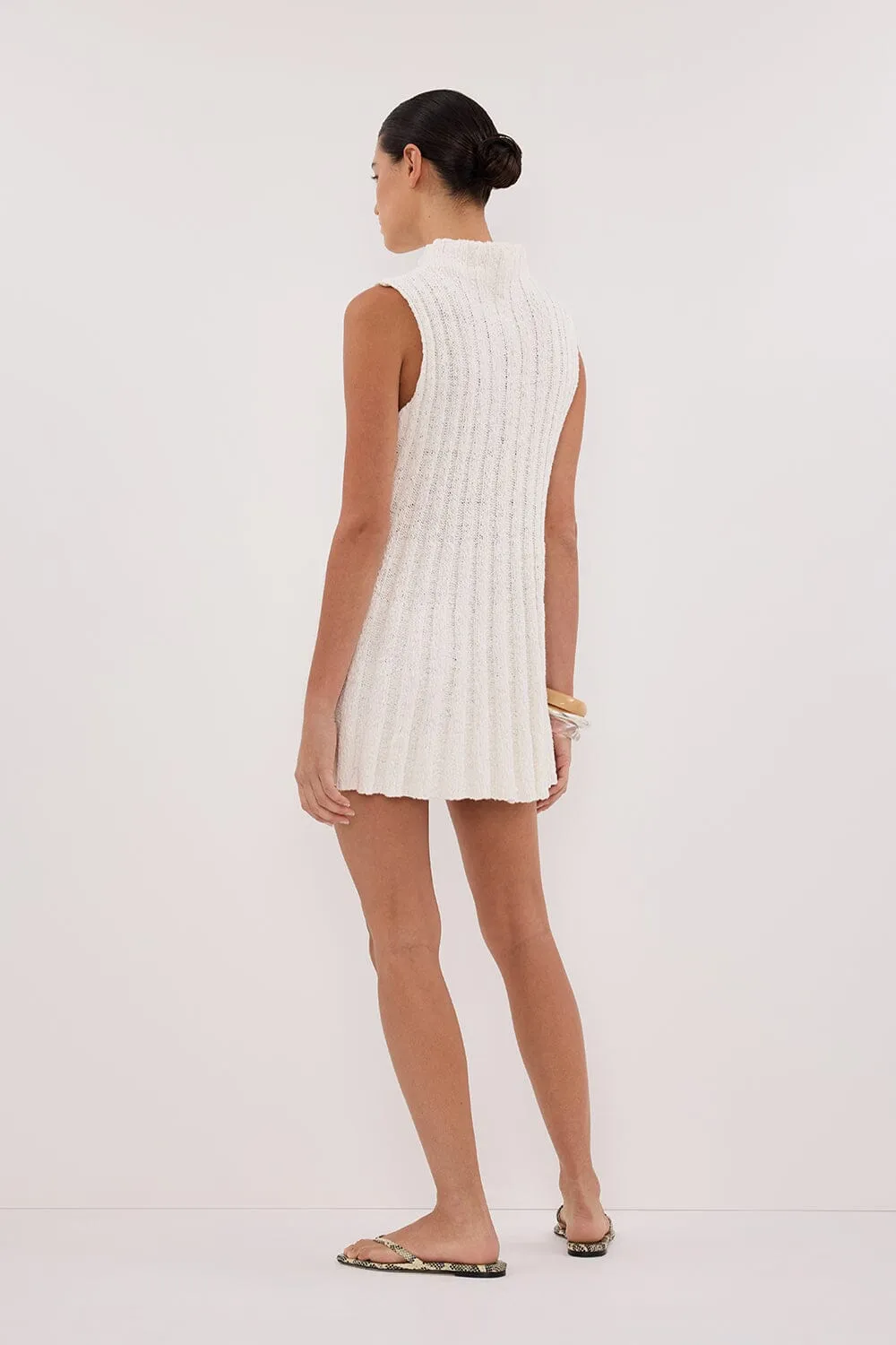 VERO OFF WHITE KNIT MINI DRESS