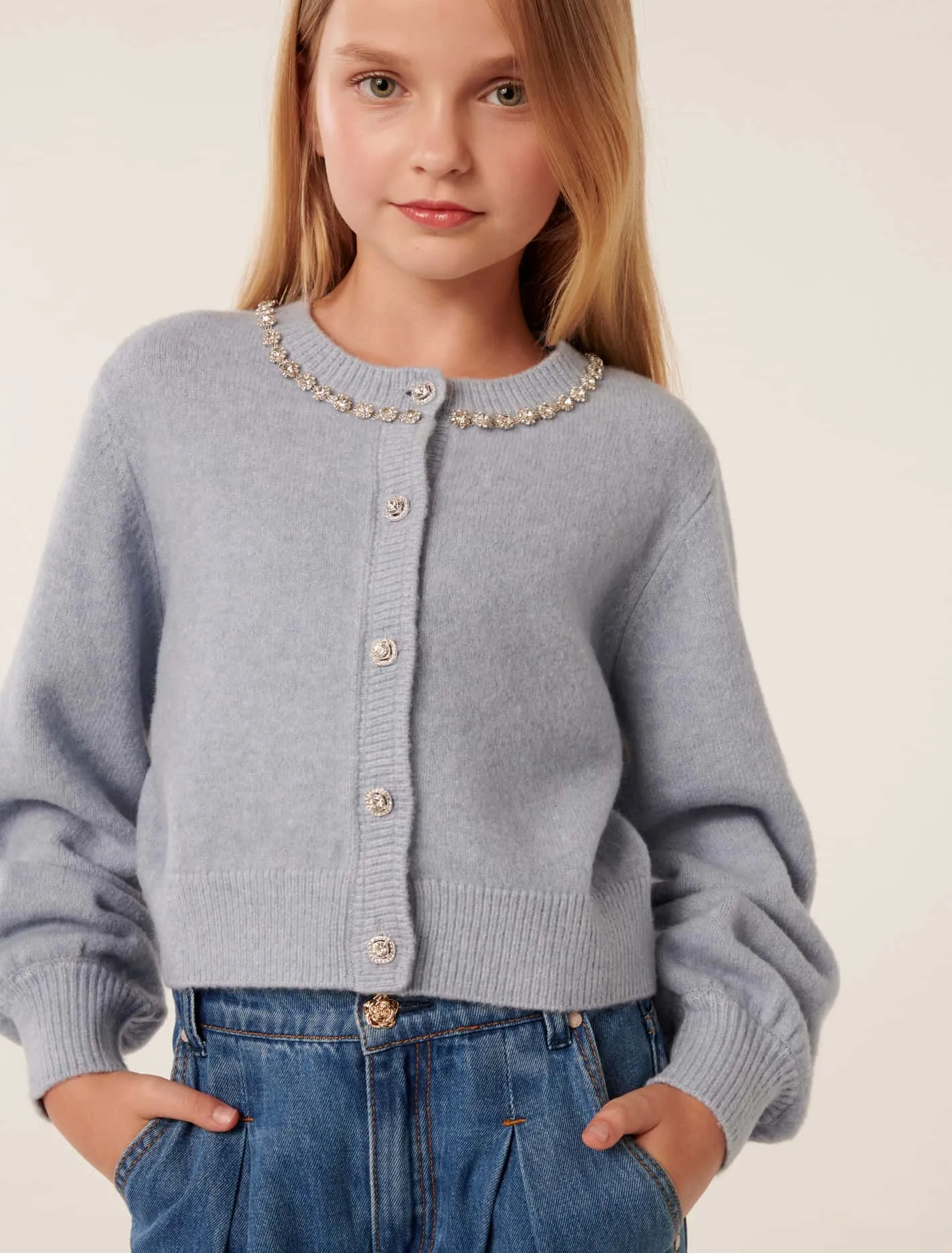Violet Teen Jewel Cardigan