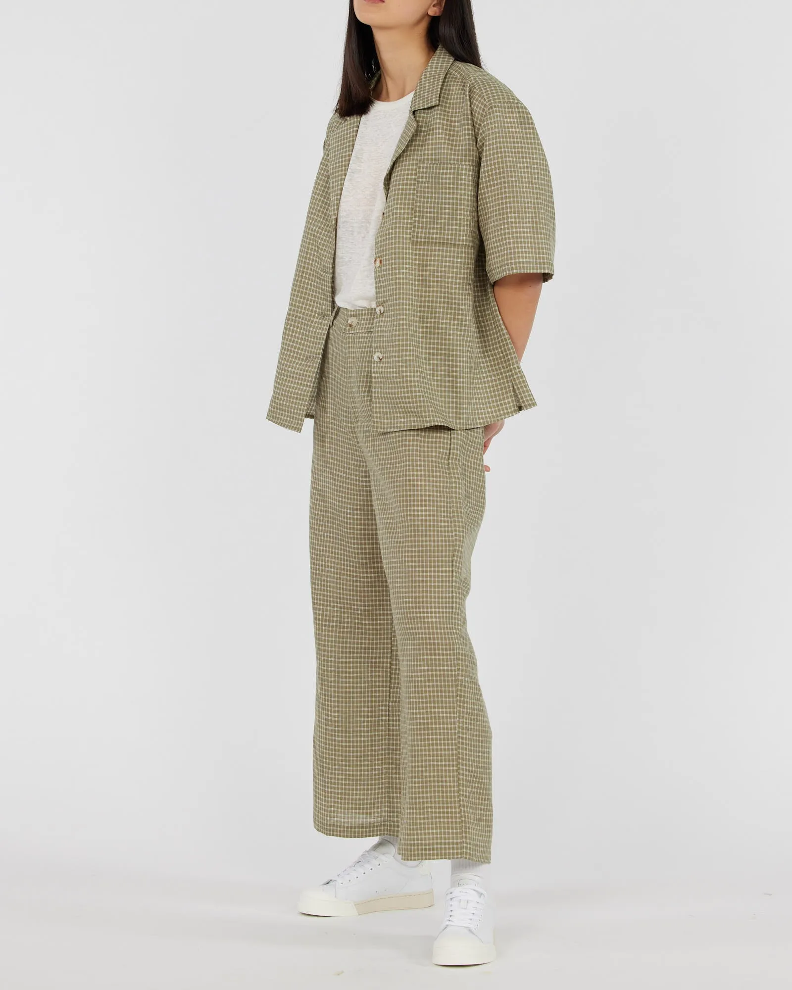 Virtuous Check Oversized Shirt - Olive