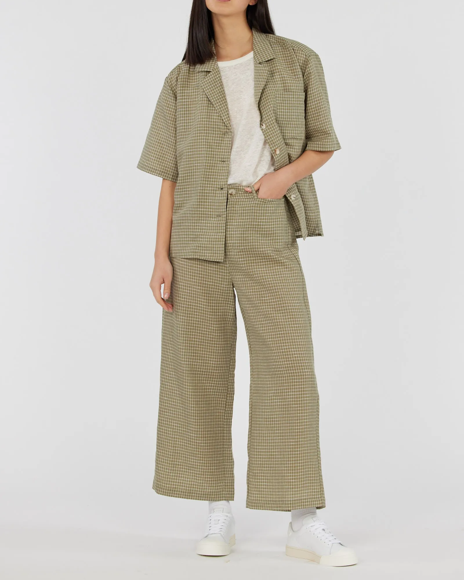 Virtuous Check Oversized Shirt - Olive