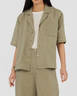 Virtuous Check Oversized Shirt - Olive