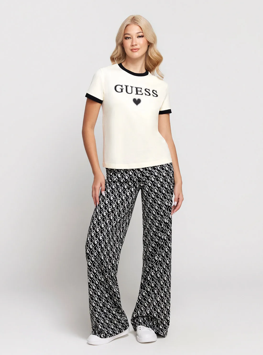 White Caryl Short Sleeve T-Shirt